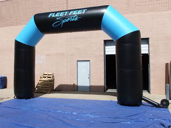 Fleet Feet Sports Black & Turquoise Inflatable Race Arch - Boulder Blimp