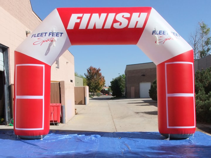 Fleet Feet Sports Red & White Inflatable Race Arch - Boulder Blimp