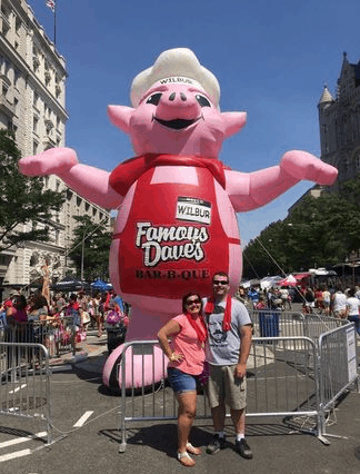 Inflatable Mascot Wilbur the Pig Famous Dave's - Boulder Blimp