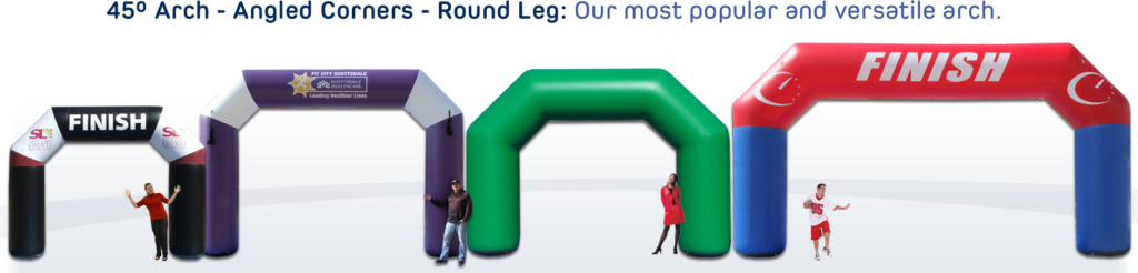 45 Degree Angled Inflatable Arch 100% Custom. March Arch Madness Ends Soon.