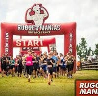 Rugged Maniac 90 Degree Red Inflatable Arch