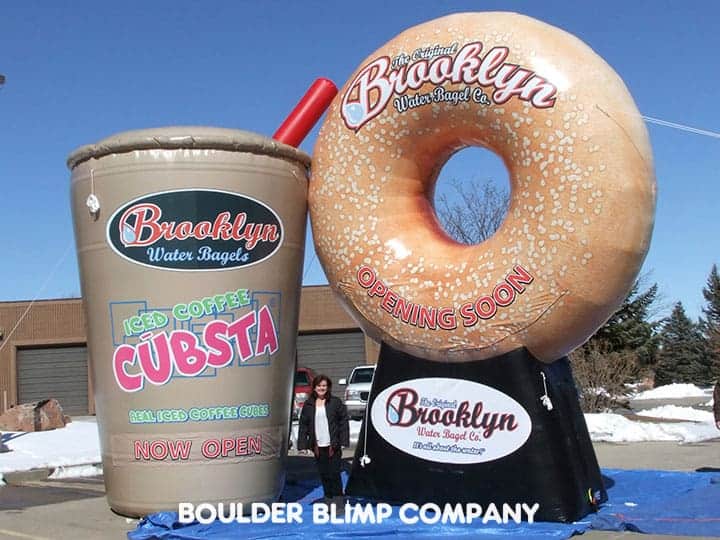 Inflatable Bagel and Iced Coffee Replica for Brooklyn Water Bagel Co. 