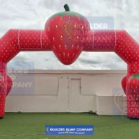 Custom Inflatable Strawberry Arch with Removable Banners & 3D Shapes