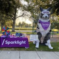 Sparklight Inflatable Mascot In Action