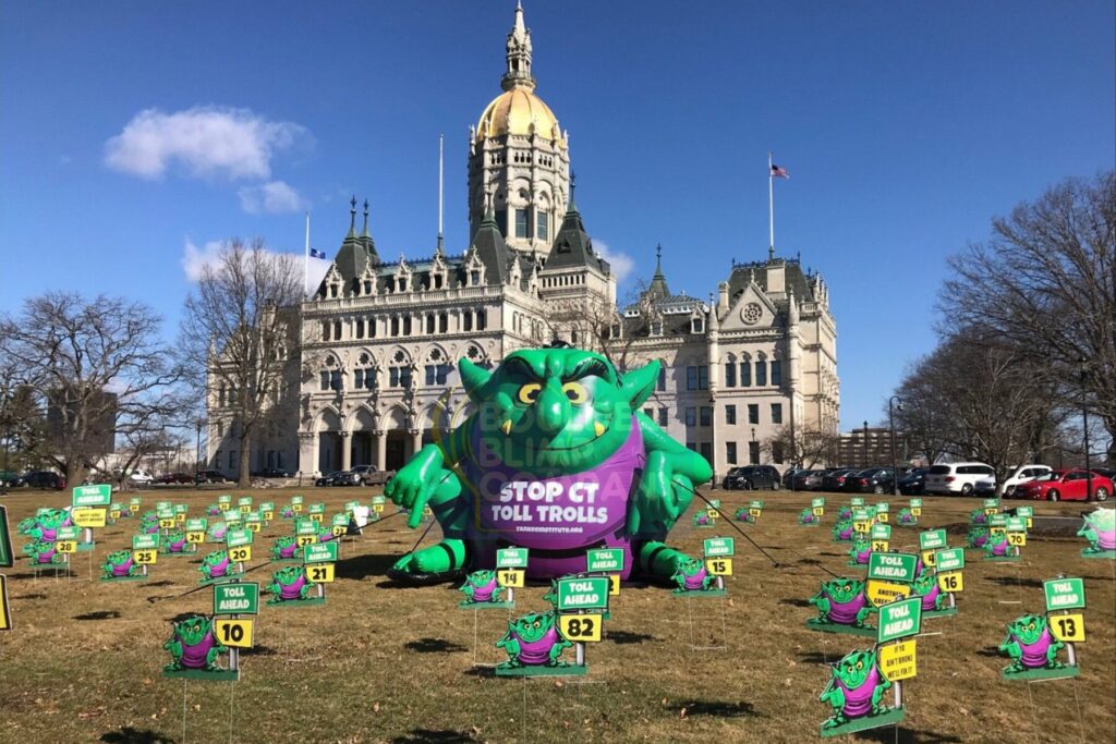 Stop CT Toll Trolls Inflatable Mascot